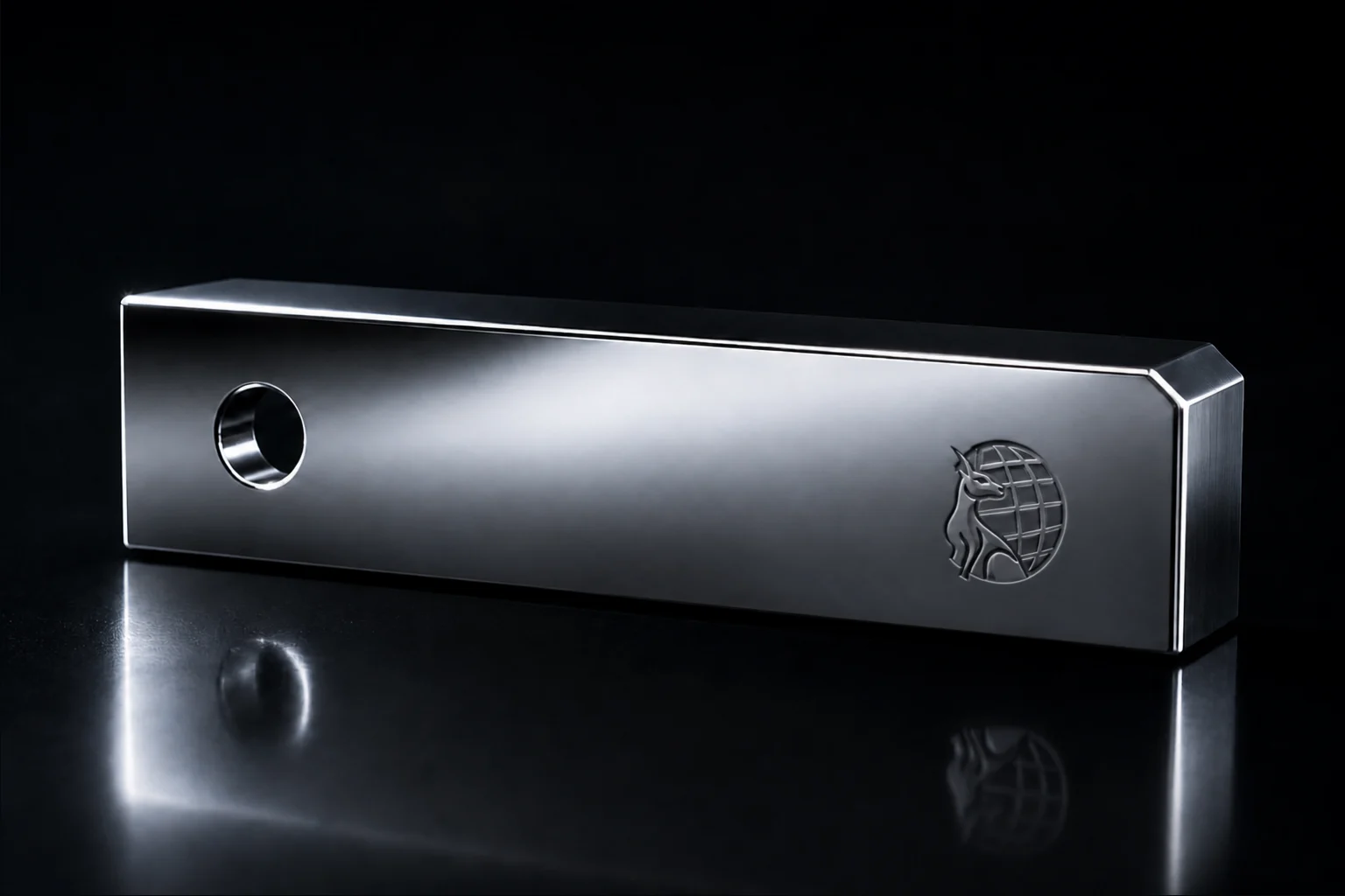 The finished part, ground and polished to a mirror