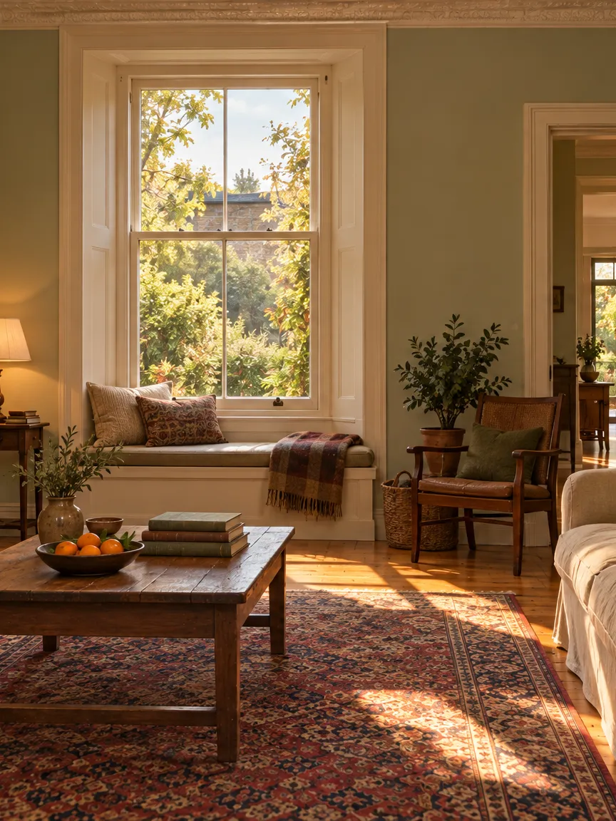 The front room and its window seat